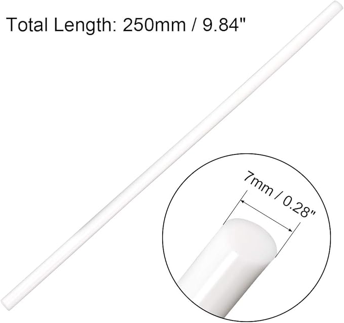 uxcell 20pcs Hot Glue Sticks for Glue Gun 7mm/0.28-inch x 10-inch Mini Hot Melt Adhesive Glue Stick White