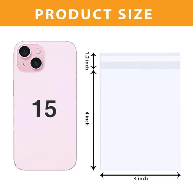 PigPotParty 4''x 4" Clear Plastic Cellophane Bags, 200 Pcs Small Self Sealing Cookie Bags for Gift, Party favor, Greeting Card,Candy, Treat, Goodies, Snack, Self Adhesive Resealable