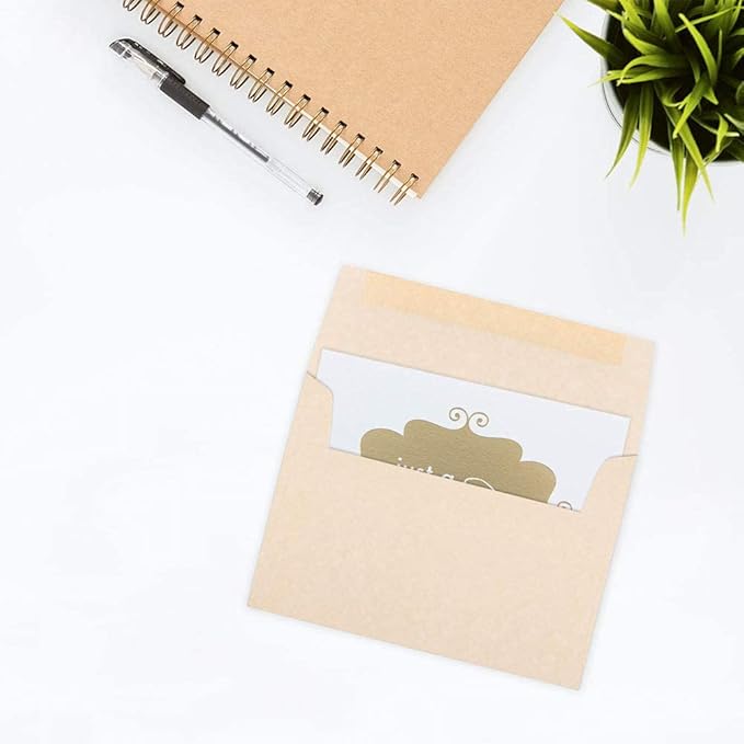 JAM PAPER A7 Parchment Invitation Envelopes - 5 1/4 x 7 1/4 - Natural Recycled - 50/Pack