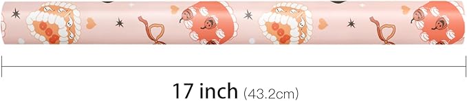 LeZakaa Halloween Cake Wrapping Paper Roll, Cute Halloween Cakes with Ghosts Pumpkins Bows Design, for Trick-or-Treat Party, Girls Women Bakers, Mini Roll 17 in x 16.4 Ft