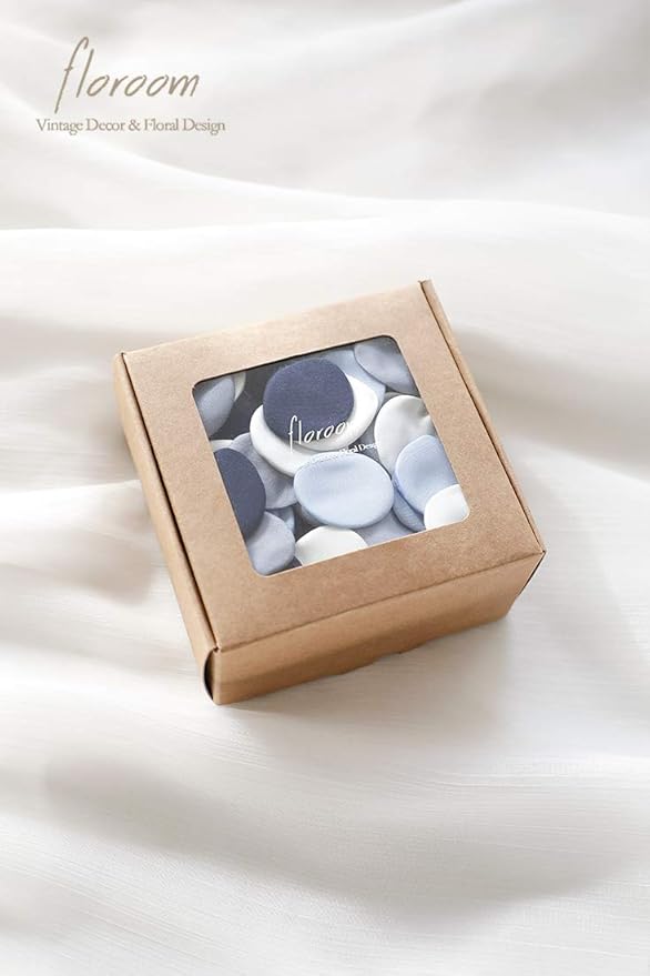 Floroom 300pcs Rose Petals Dusty Blue Navy Faux Silk Flower Petals for Wedding Flower Girl Basket Aisle Scatter Dinner Table Centerpieces Party Confetti Decoration Romantic Night Home Decor