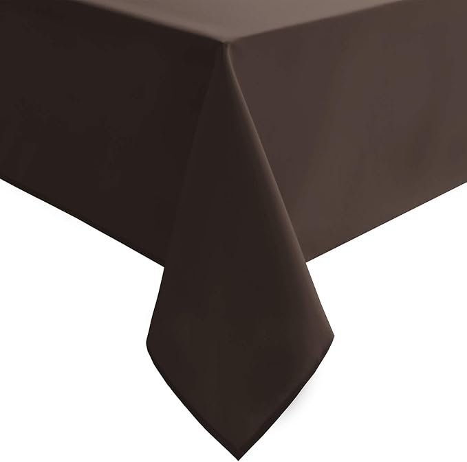 Hiasan Waterproof Tablecloth Rectangle - Washable Fabric Table Cloth for Dining Room Kitchen Birthday Party and Outdoor Use, Chocolate, 70 x 120 Inch