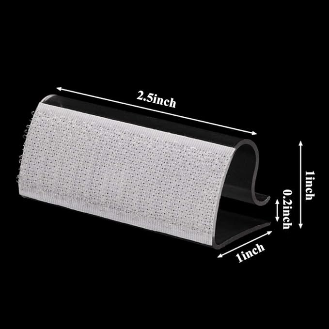 50Pcs Table Skirting Clips, Clear Plastic Table Skirt Clips with Hook Fastener Fits 3/4" to 1" Tables for Indoor Outdoor Events Wedding Meeting