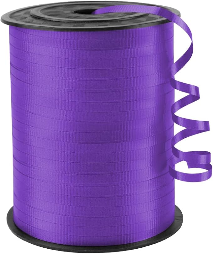 KMER LIFE Purple Crimped Curling Ribbon, 1/5" Wide x 500 Yards Christmas Curling Ribbons for Gift Wrapping, Party Decoration, Balloon String, Crafting, Balloon Ribbons for Florist Flower (1 Roll)