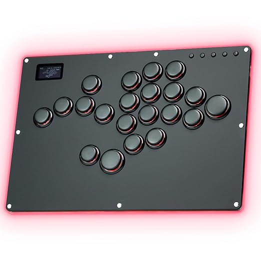 GuileKeys Leverless Controller Arcade Stick GK-21, All-Button Arcade Controller 21Keys for PS4/PS3/PC/Switch(PS5 w/Converter), Arcade Fight Stick with RGB/Turbo/Hot-Swap/Low Profile Switch Black