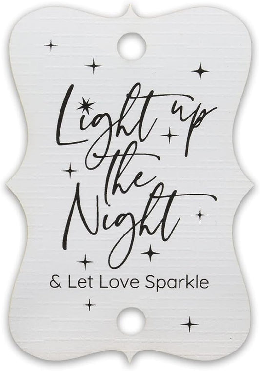 Summer-Ray 50pcs Light up The Night & Let Love Sparkle Wedding Sparkler Tags (White)