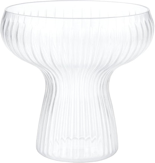 Lunara Clear Plastic Margarita Glasses, 11 oz, Set of 40, Disposable Party Cups for Cocktails (Clear Ripple Ribbed)