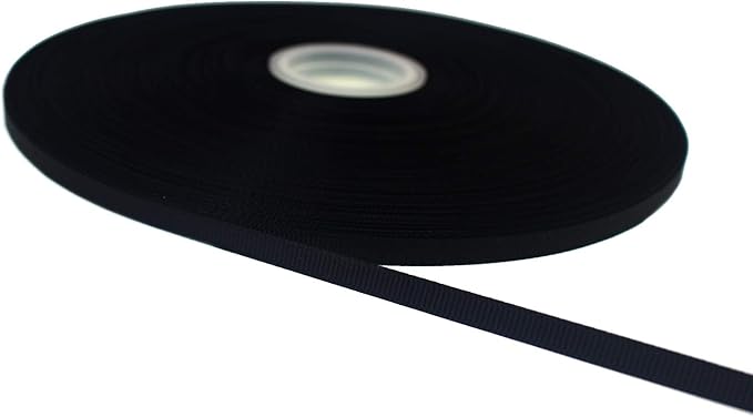Jesep One Roll 100 Yards 1/4" Soild Grosgrain Ribbon Boutique Gift Wrapping Package Ribbon, DIY Crafts Bow Hair Headband Accessories Assorted Ribbon#30(1/4" 6mm, Black)