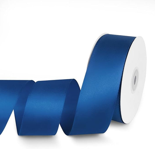1-1/2" x 50 Yards Satin Ribbon - Navy Blue Silk Ribbon with Spool - Ideal for Gift Wrapping, Floral Bouquets, Crafts, Wedding Party Decorations, Christmas and Sewing Projects