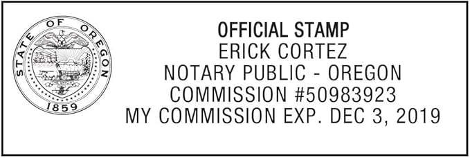 MaxMark Notary Stamp for State of Oregon- Self Inking Stamp