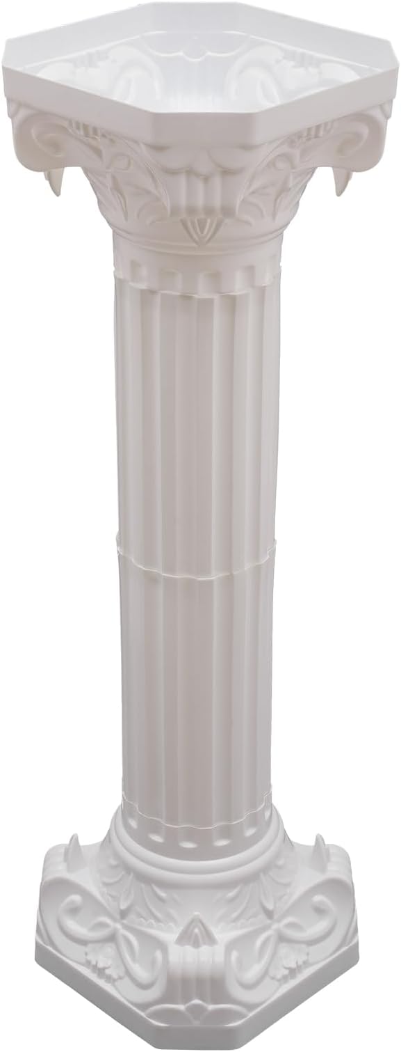 Roman Pillars Decoration Party Flower Pot Columns Set 4Pcs Decor Pedstal Stand 10.63x34.65in Style2 Flower Floral Wedding Party Event Road Decorative Columns (10.63 * 34.65in Style2)