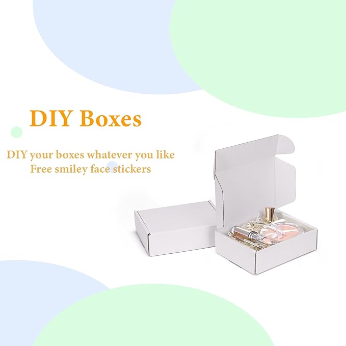 MEBRUDY 7x5x2 Inches Shipping Boxes Pack of 50, Small Corrugated Cardboard Box for Mailing Mailer Packing, White