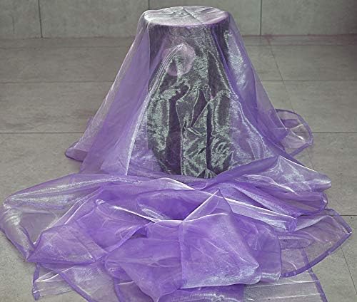 VDS Lavender Organza Fabric, 45 Yards Continuous, 45” Wide, Wedding Party Decoration Iridescent Crystal Sheer Shiny Organza Tulle Bridal Dress DIY Crafts Costume Sewing Backdrop Arch Cloth