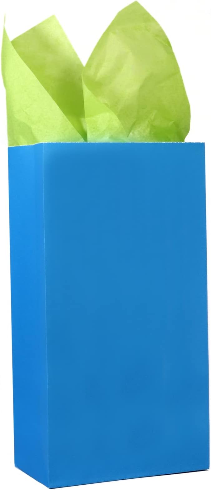 Oletx 30-Pack Dark Blue Party Favor Paper Bags, 9'' Wrapped Treat Bags for Birthday Party, Babyshower, School Activities
