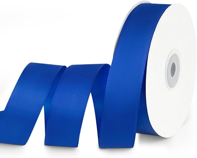 1" x 50 Yards Satin Ribbon - Royal Blue Silk Ribbon with Spool - Ideal for Gift Wrapping, Floral Bouquets, Crafts, Wedding Party Decorations, Christmas and Sewing Projects