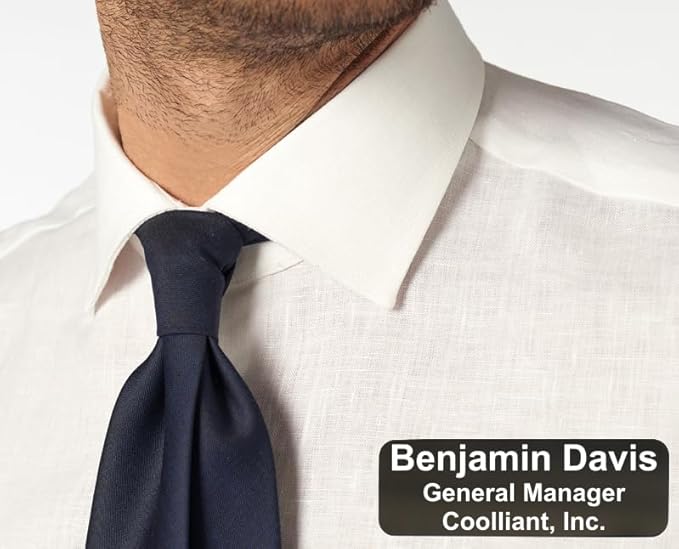 Custom Laser Engraved Name Tag Badges for Business or Employees Position Identification - Personalized Text for Your Name Plate or ID Tags, 1 x 3 inches, Made in CA, USA (Black, 1 x 3 inches)