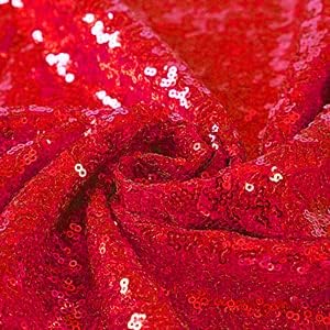 Red Sequin Backdrop Curtain 2FTX8FT 2 Panels Sparkly Backdrop Drapes Polyester Photo for Wedding Christmas Party Decorations