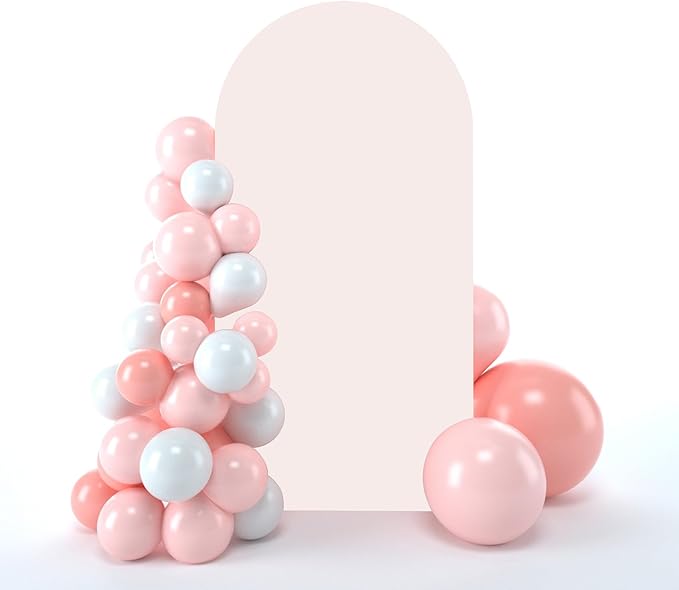 bricia Wedding Arch Backdrop Stand Cover, 7.2FT Double Sided Stretchy Arch Cover Fitted Wedding Birthday Party Banquet Decoration (Blush Pink 86.4''Lx48''W)