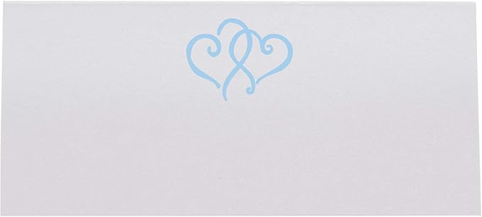 Linked Hearts Printable Place Cards, Light Blue (Choose Color), Set of 150 (25 Sheets), Laser & Inkjet Printers - Wedding, Party, Dinner, and Special Events - Made in the USA