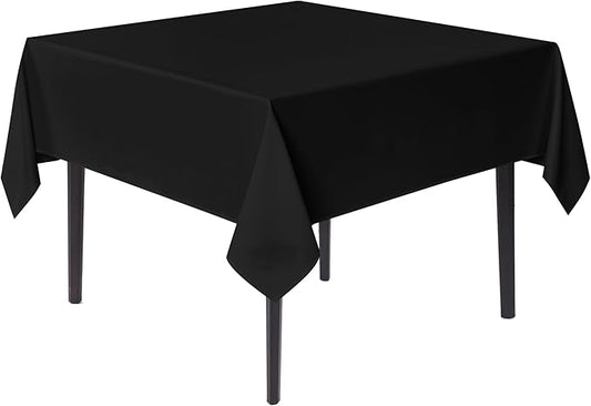 sancua Small Square Tablecloths 36x36 Inch - Black Table Cloth for Square or Round Tables, Washable Polyester Fabric Table Cover for Nightstand End Bedside Tables