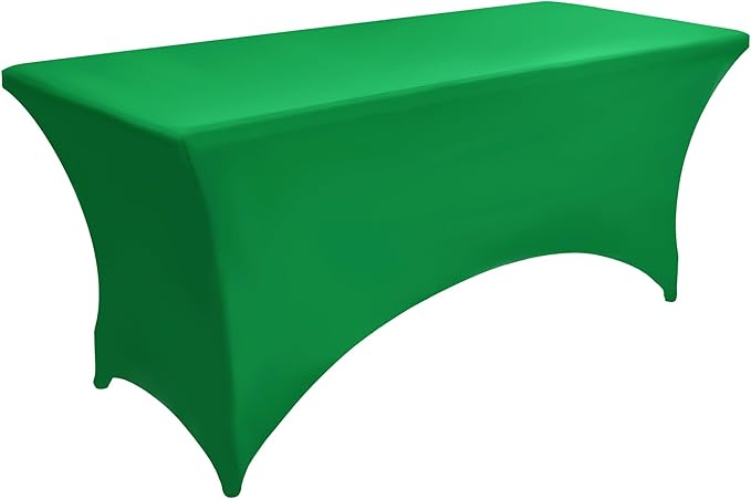 2-Pack 6ft Spandex Table Covers for Rectangle Standard Folding Tables - Wrinkle Resistant Stretch Tablecloths - Ultimate Fitted Table Protector for Parties, Trade Shows, Banquet