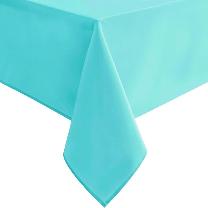 Hiasan Solid Square Tablecloth - Waterproof and Spillproof Washable Polyester Fabric Table Cloth for Kitchen and Dining Room, Aqua, 30 x 30 Inch