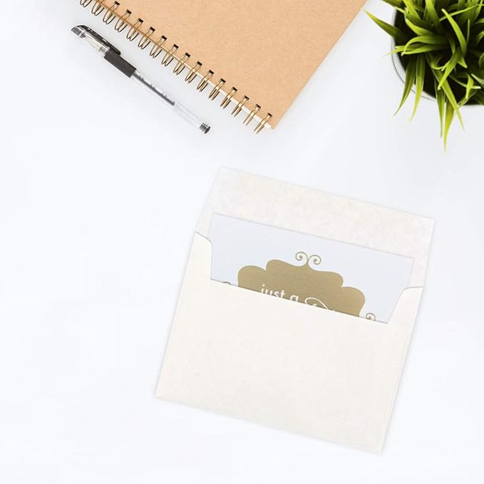 JAM PAPER A7 Parchment Invitation Envelopes - 5 1/4 x 7 1/4 - White Recycled - 50/Pack