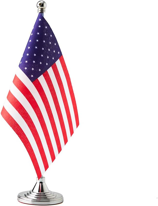 USA Flag American Flags, Small Mini American Desk Flag, Used for Table Office Classroom Home Patriotic Events Decorations