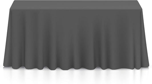 Lann's Linens - 10 Premium 90" x 132" Tablecloths for Wedding/Banquet/Restaurant - Rectangular Polyester Fabric Table Cloth - Dark Gray