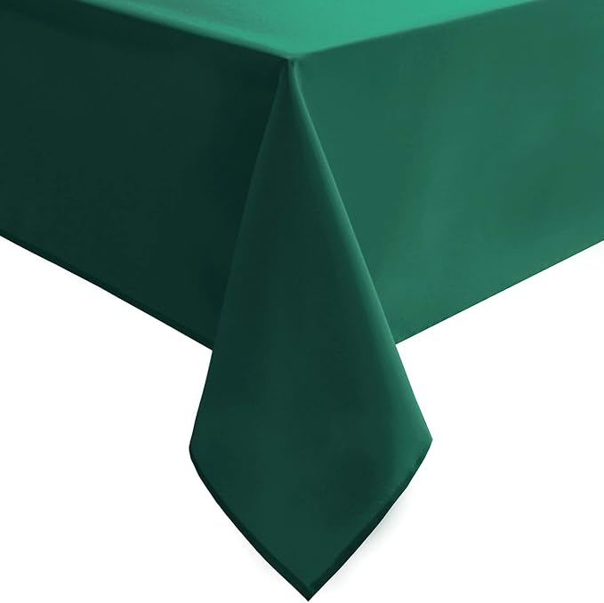 Hiasan Square Tablecloth - Waterproof Washable Polyester Table Cloth for Dining Room Birthday Party, Emerald Green, 54 x 54 Inch