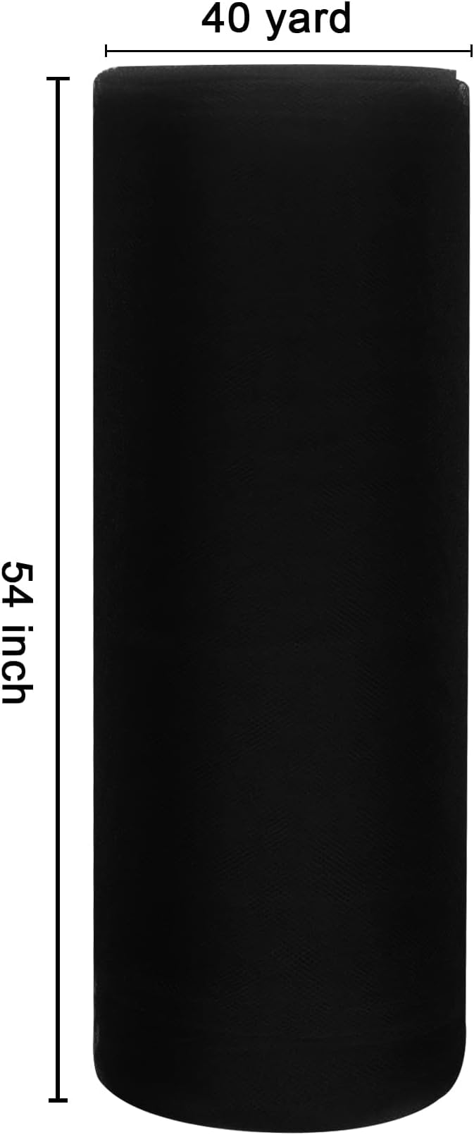 IONTACH Black Tulle Fabric Rolls 54 Inch by 40 Yards Fabric Tulle Bolt for Wedding Halloween Decorations DIY Black Tutu Baby Shower Table Skirt Ceiling Decor Birthday Party Craft Supplies