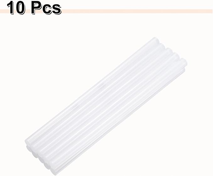 HARFINGTON 10pcs Hot Glue Sticks 0.43" Dia x 10.63" Long EVA Mini Hot Melt Adhesive Glue Stick for Hot Melt Gun Wood Plastic Glass Flowers Fabrics Foam, Clear