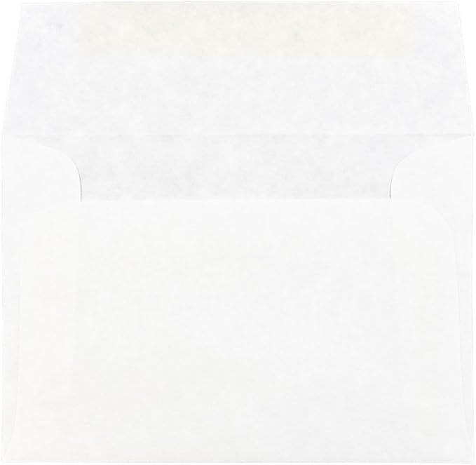 JAM PAPER 4Bar A1 Parchment Invitation Envelopes - 3 5/8 x 5 1/8 - White Recycled - 50/Pack