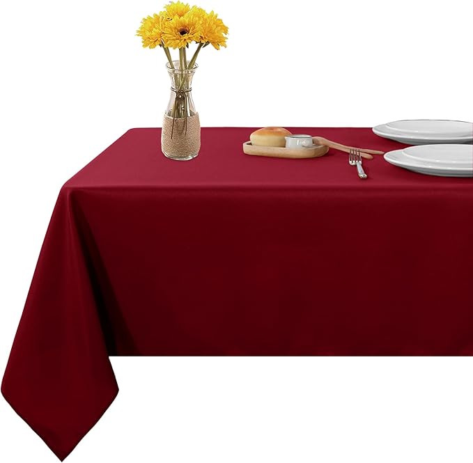 Fitable Square Tablecloth 54x54 inch Tablecloth Stain and Wrinkle Resistant Washable Polyester Table Cloth for Buffet Parties and Camping, Red