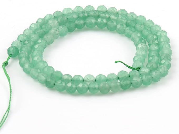 Song Xi 90pcs 4mm Natural Green Aventurine Gemstone Beads Faceted Round Loose Stone Beads for Jewelry Making