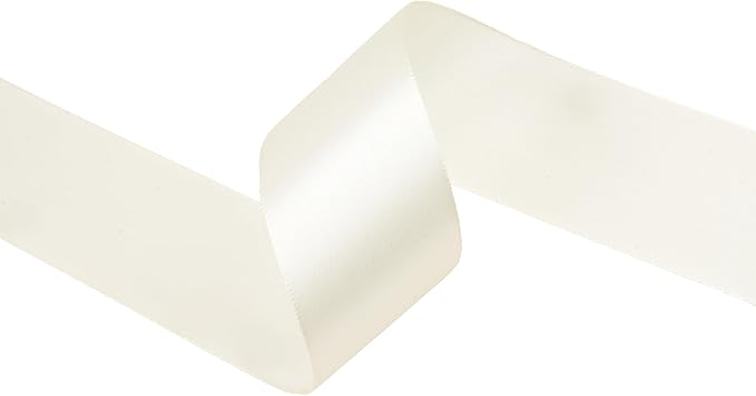 Beige Satin Ribbon 1-1/2 inch X Continuous 25 Yards, Single Face Polyester Ribbon Perfect for Gift Wrapping, Flower Bouquet, Wedding Decor, Crafts, Bow Making, Sewing and More