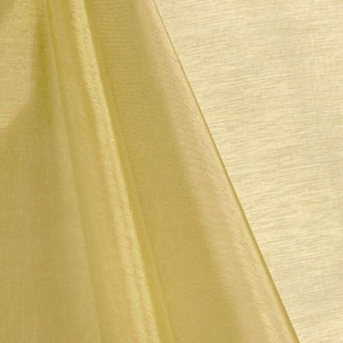 VDS Champagne Organza Fabric, 20 Yards Continuous, 45” Wide, Wedding Party Decoration Iridescent Crystal Sheer Shiny Organza Tulle Bridal Dress DIY Crafts Costume Sewing Backdrop Arch Cloth