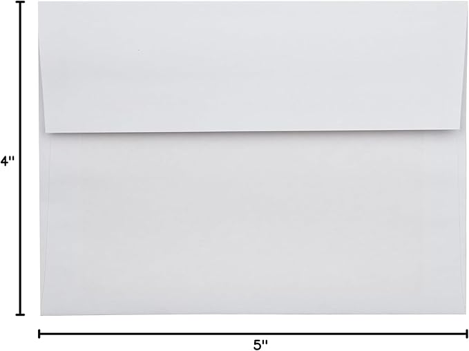 LUXPaper A7 Foil Lined Invitation Envelopes | Peel & Press | 5 1/4" x 7 1/4" | White w/Gold LUX Lining | 60lb. Text | 50 Qty