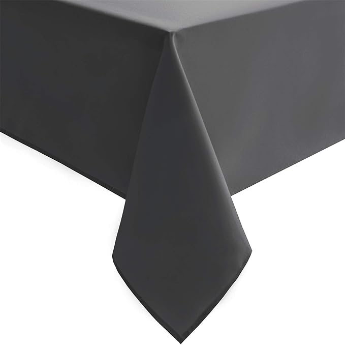 Hiasan Rectangle Tablecloth Grey - Wrinkle Resistant and Waterproof Washable Polyester Fabric Table Cloth for Dining Party and Outdoor Use, 70 x 90 Inch