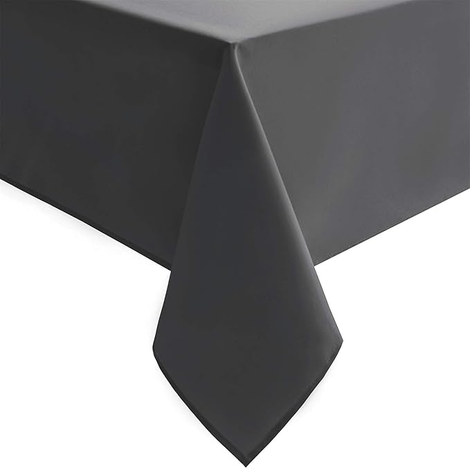 Hiasan Rectangle Tablecloth Grey - Wrinkle Resistant and Waterproof Washable Polyester Fabric Table Cloth for Dining Party and Outdoor Use, 54 x 120 Inch