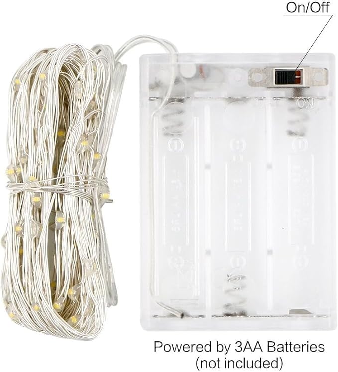 ANJAYLIA 4 Pack Fairy Lights 16.4ft 50 LED String Lights Battery Operated Mini Twinkle Starry Lights for Wedding, Party, Christmas, Decor, Warm White