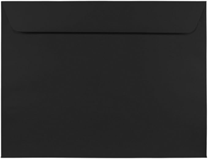 JAM PAPER 9 x 12 Booklet Premium Envelopes - Smooth Black - 25/Pack