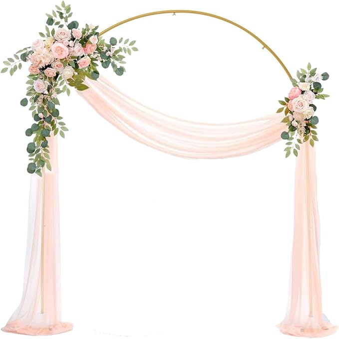 Vincidern Wedding Arch Backdrop Stand 7.8FT, Party Balloon Arch Stand for Birthday, Bridal Baby Showers, Metal Wedding Arch Frame for Ceremony Decoration Arch Stand Backdrop Gold(with Water Base)