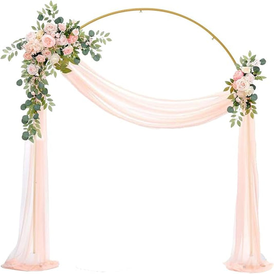 Vincidern Wedding Arch Backdrop Stand 7.8FT, Party Balloon Arch Stand for Birthday, Bridal Baby Showers, Metal Wedding Arch Frame for Ceremony Decoration Arch Stand Backdrop Gold(with Water Base)