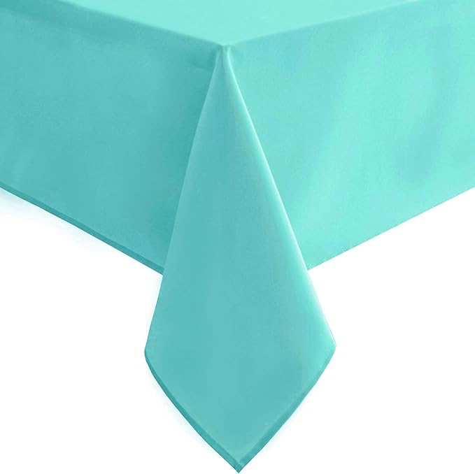 Hiasan Light Blue Tablecloth for Square Tables - Waterproof and Spillproof Washable Fabric Small Table Cloth for Dining Room Kitchen Party, 40 x 40 Inch