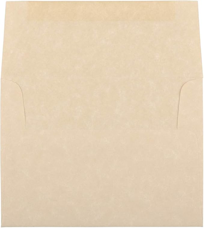 JAM PAPER A2 Parchment Invitation Envelopes - 4 3/8 x 5 3/4 - Brown Recycled - 50/Pack