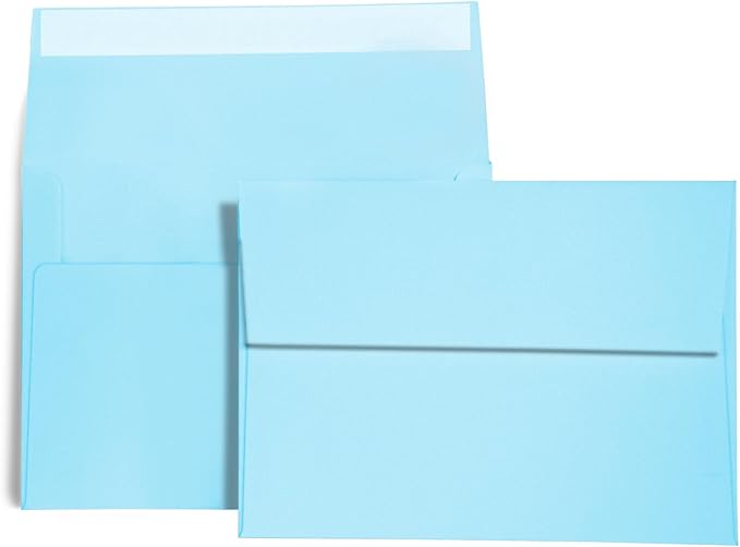 100 Pack A2 Baby Blue Envelopes Self Sealing Adhesive Perfect for Weddings, RSVP, Invitations, Baby Shower,Greeting Cards,Announcements, Thank You Notes| A2(4.375 x5.75 Inches)