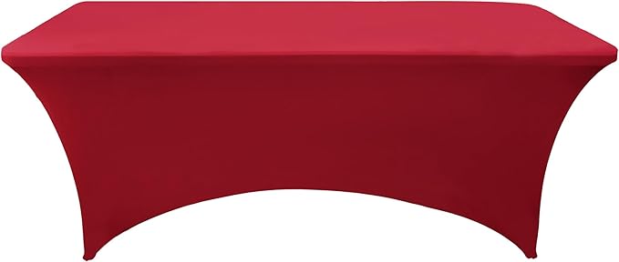 6-Pack 6ft Spandex Table Covers for Rectangle Standard Folding Tables - Wrinkle Resistant Stretch Tablecloths - Ultimate Fitted Table Protector for Parties, Trade Shows, Wedding