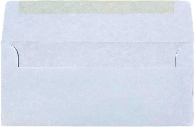 JAM PAPER #10 Business Parchment Envelopes - 4 1/8 x 9 1/2 - Blue Recycled - 50/Pack