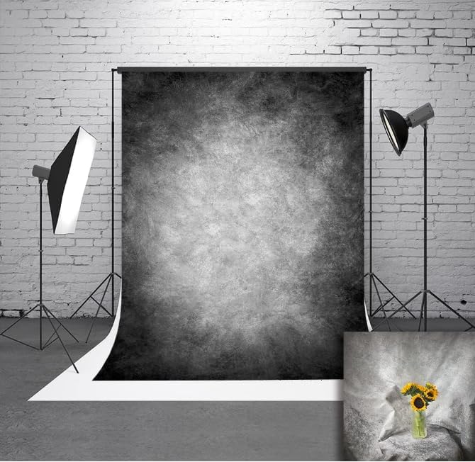 10x10ft Abstract Black Gray Portrait Photography Backdrops Photo Studio Prop Background for Children Adult